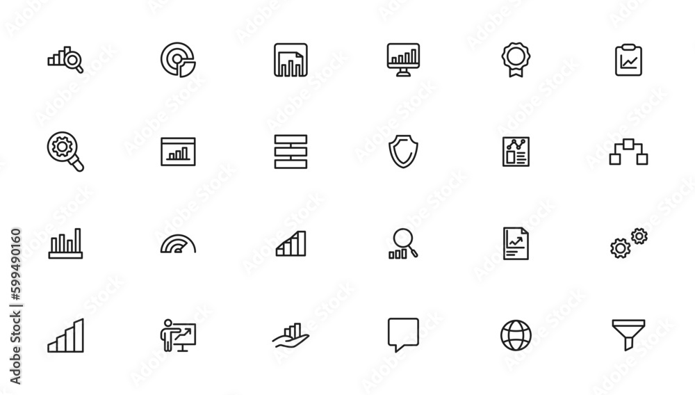 Business graphs and charts icons Business graphs and charts icons
