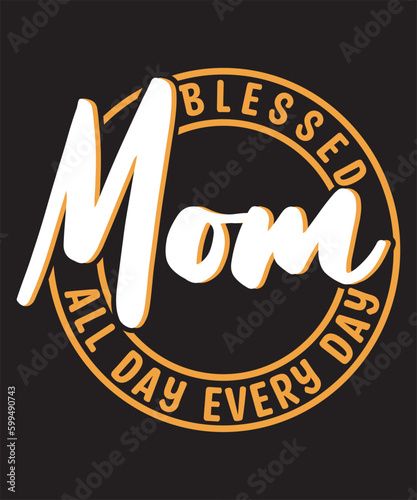 Mom typography or svg t-shirt design photo