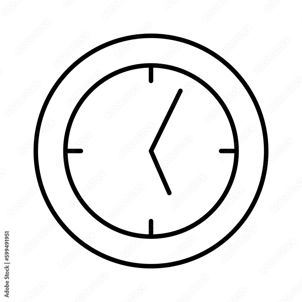 clock time button thine line Icon outline clock time button thine line Icon outline