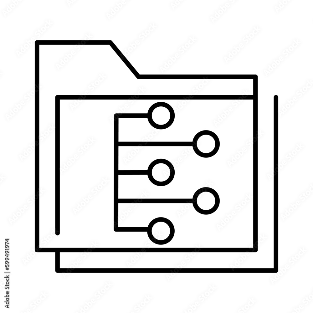 folder files button thin line Icon outline folder files button thin line Icon outline