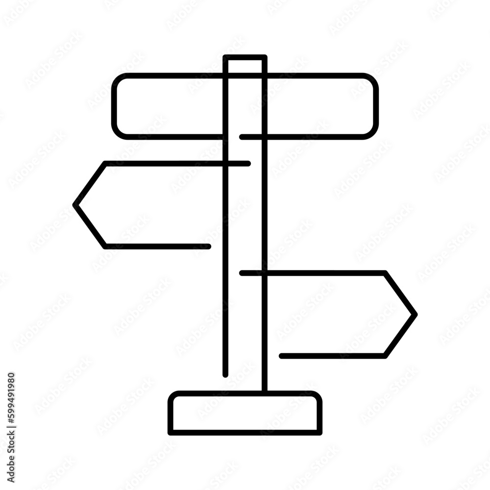 road sign direction button thin line Icon outline road sign direction button thin line Icon outline