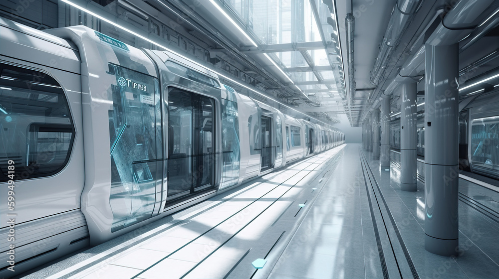 Futurism High Speed Rail Station,created with Generative AI tecnology. Futurism High Speed Rail Station,created with Generative AI tecnology.