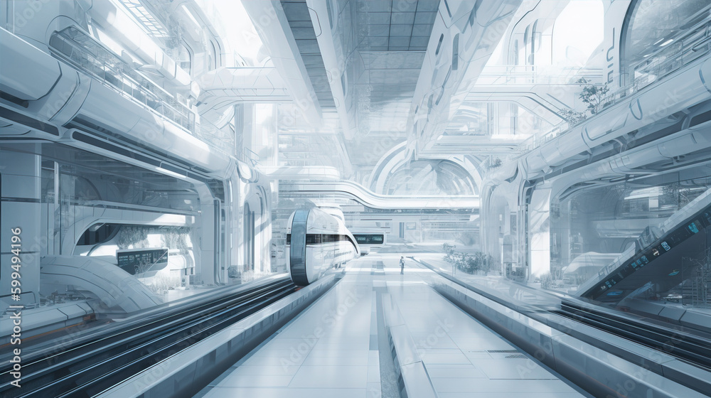 Futurism High Speed Rail Station,created with Generative AI tecnology. Futurism High Speed Rail Station,created with Generative AI tecnology.