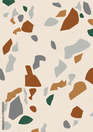 Terrazzo stone floor texture seamless pattern