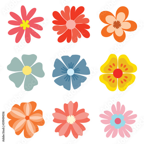 Set of flower shape vector