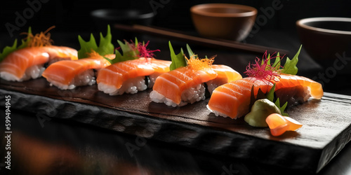 Sushi in einem Gourmet Restaurant KI