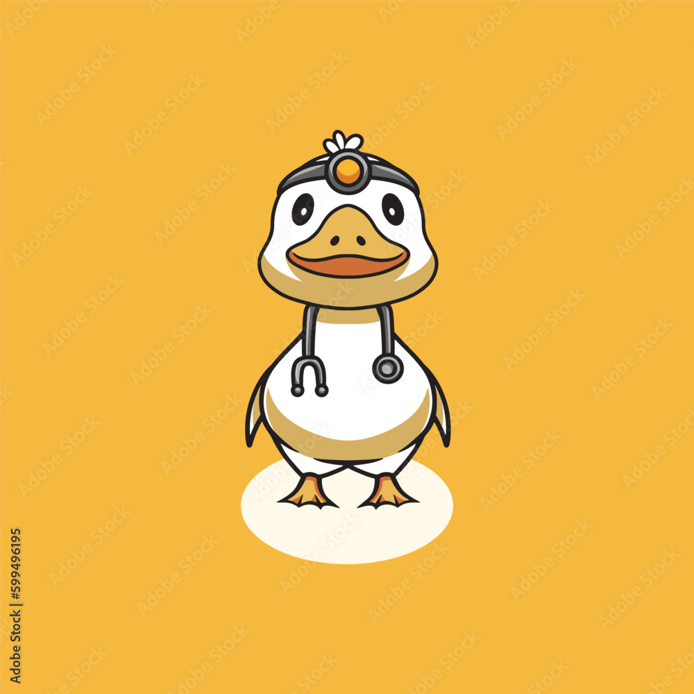 cute duck doctor cartoon illustration cute duck doctor cartoon illustration