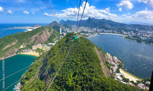 Cable car and Sugar Loaf mountain in Rio de Janeiro