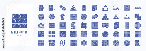 A collection sheet of solid icons for Table Games, including icons like Air Hokey, Chess, Casino Chips,  and more