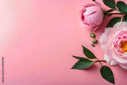 bouquet of pink roses Generative Ai