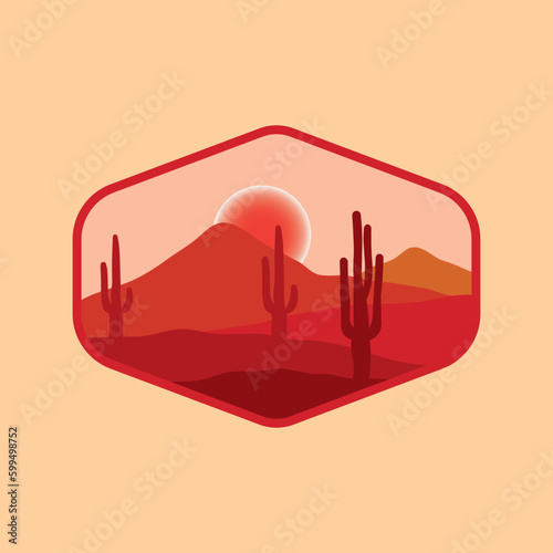 Desert illustration with minimalistic design