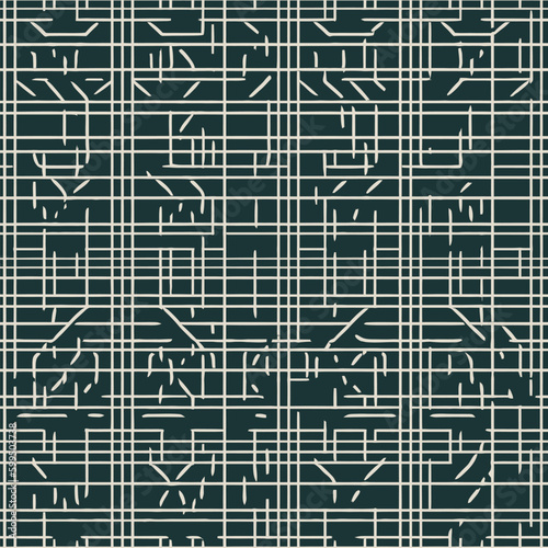 Galactic Groove: A Seamless Pattern of Space Dots and Simplified Geometric Forms
