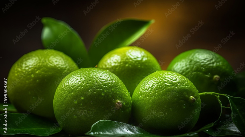 Striking Lime Macrophotography: Side-Lit Shadows and Contrast - Generative AI Striking Lime Macrophotography: Side-Lit Shadows and Contrast - Generative AI