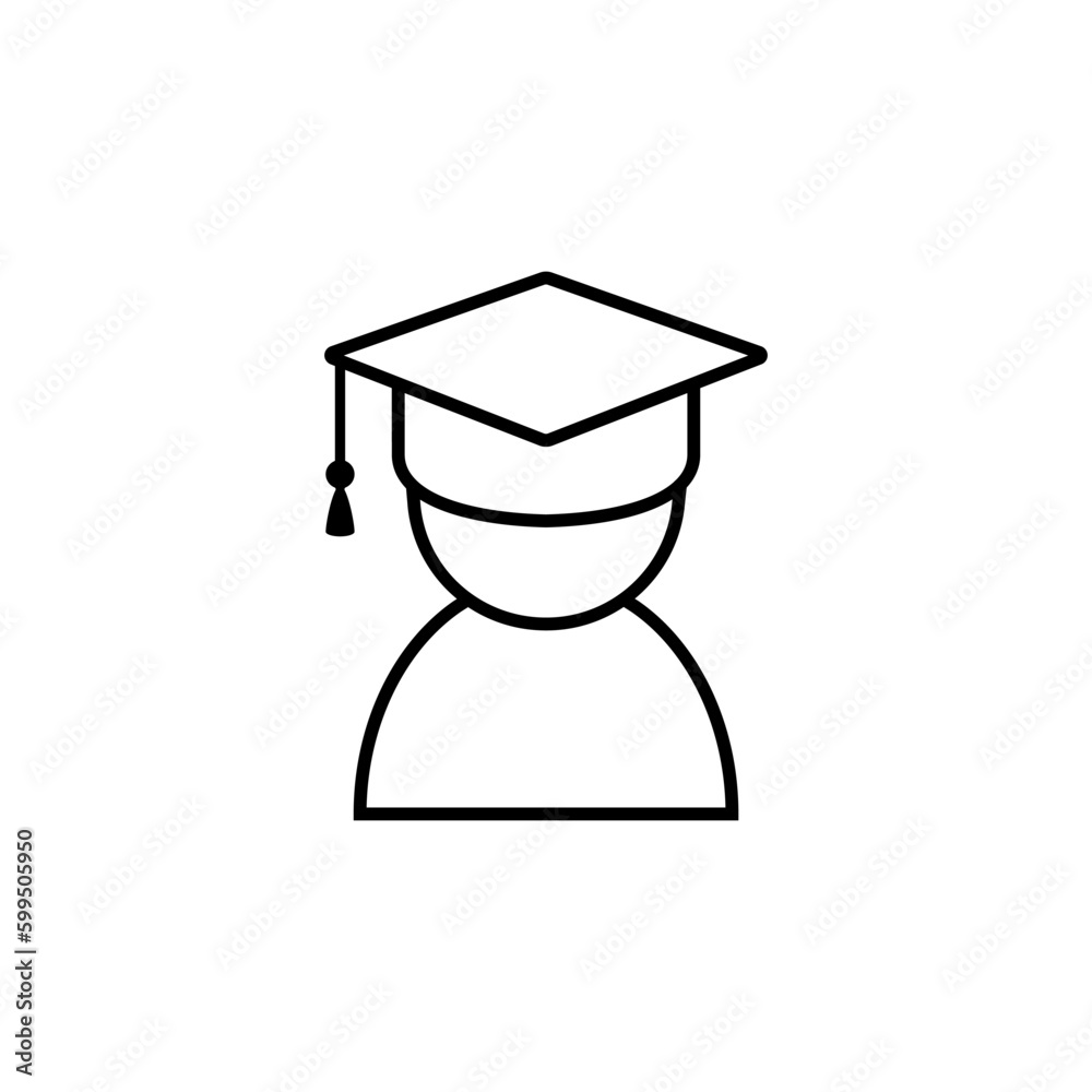 Education line icon vector. college illustration sign. study symbol. university logo. student mark.