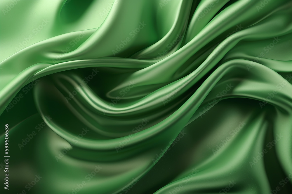 Green fabric colored silk satin background Generative AI Green fabric colored silk satin background Generative AI