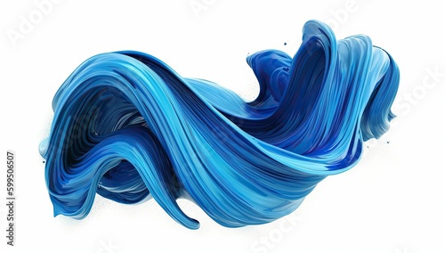 3d render, futuristic blue wave shape