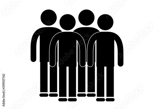 4人のピクトグラム。チームの人数を示すマーク。