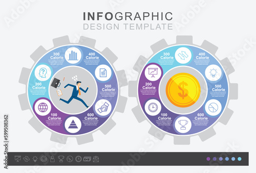 Infographic business plan and icons set