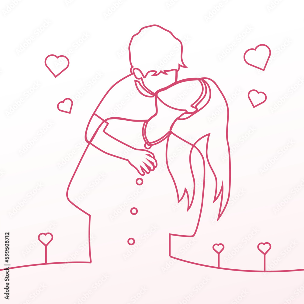 line drawing mother holding child behind, happy mother's day banner line drawing mother holding child behind, happy mother's day banner