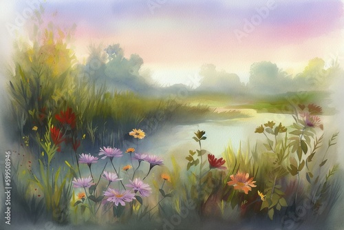 summer background, watercolor - Ai © Master-L
