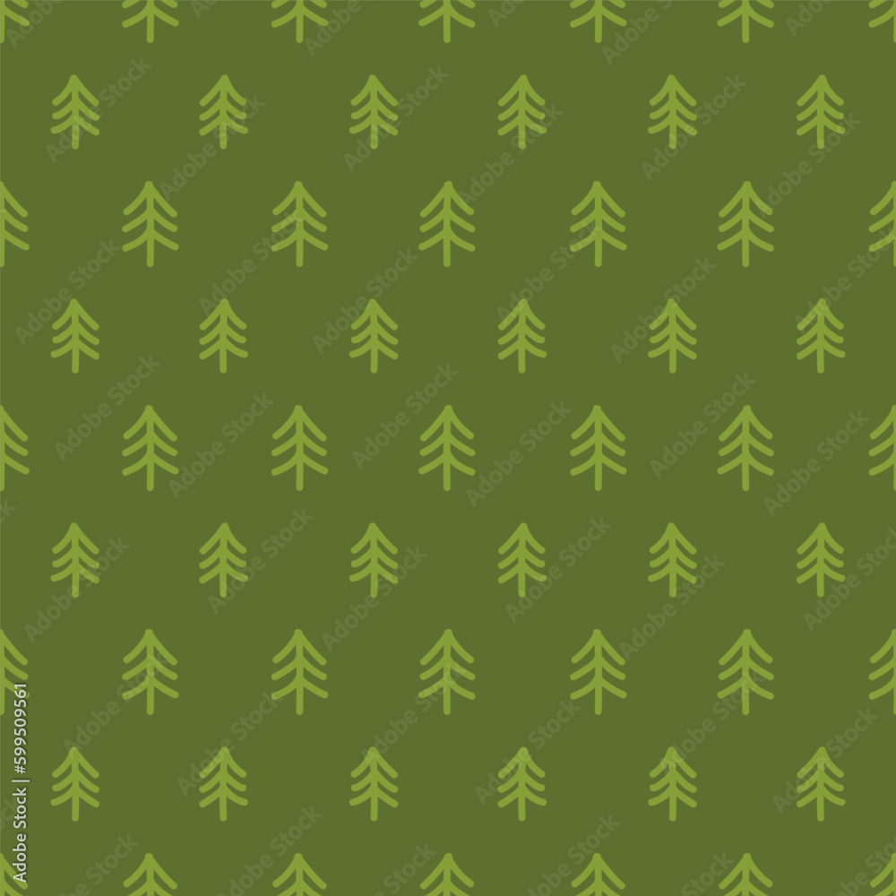 Green seamless pattern with tree Green seamless pattern with tree