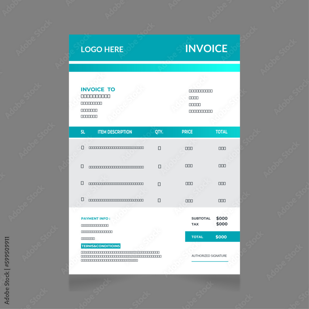 Simple invoice design. Simple invoice design.