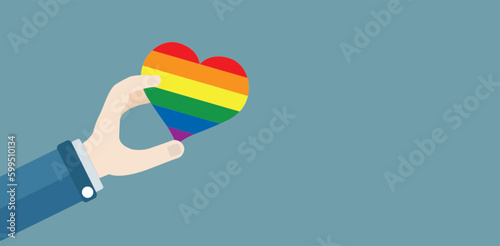 Hand Rainbow Heart