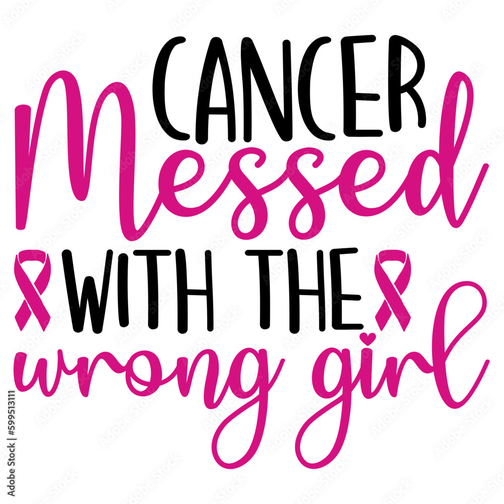 Breast cancer vector typography design