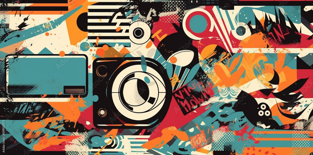 graffiti style on the wall, banner concept, minimal lines background, retro mood, generative ai illustration graffiti style on the wall, banner concept, minimal lines background, retro mood, generative ai illustration