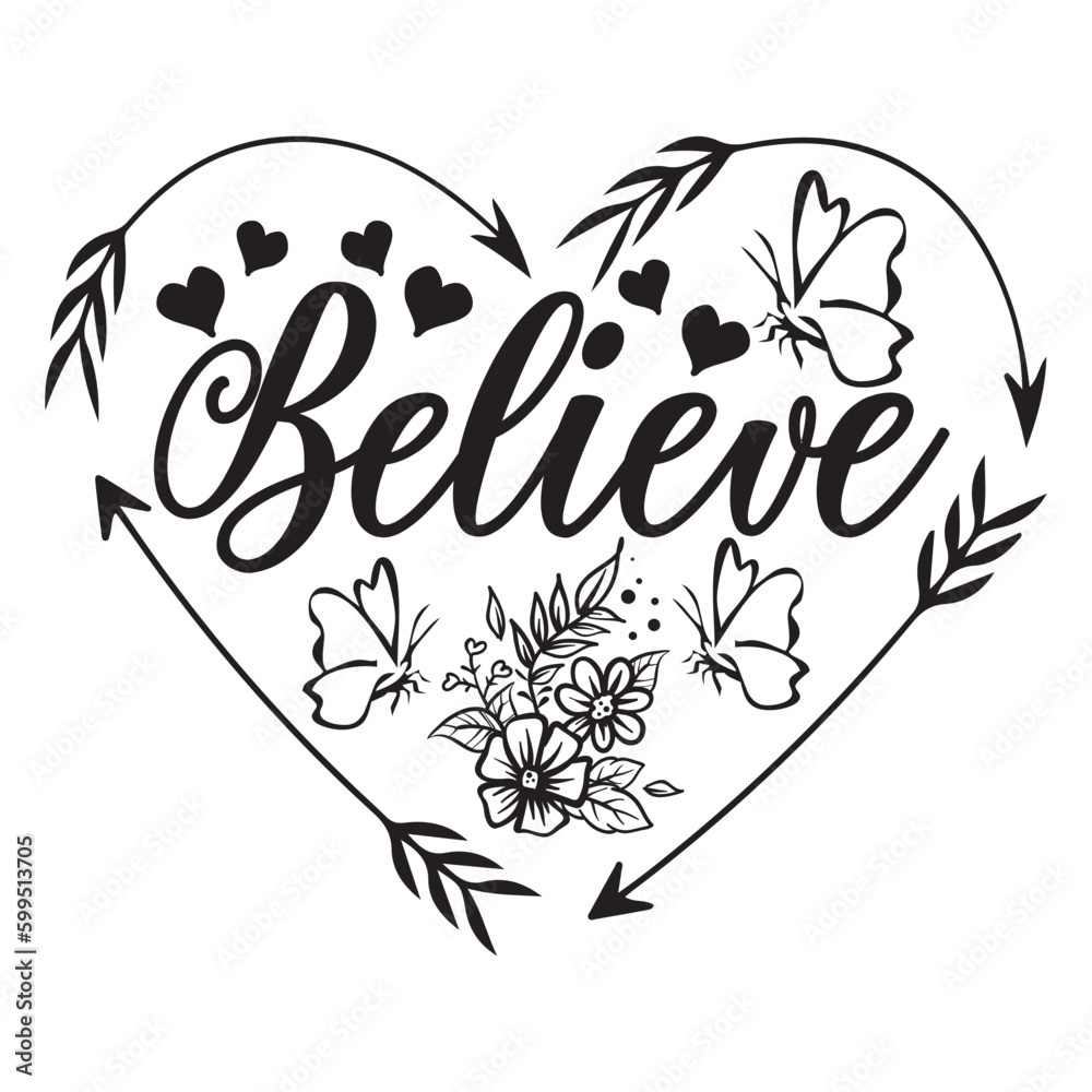 Fototapeta premium Butterfly lettering quote design