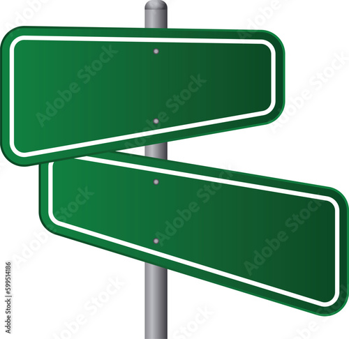 blank green road sign