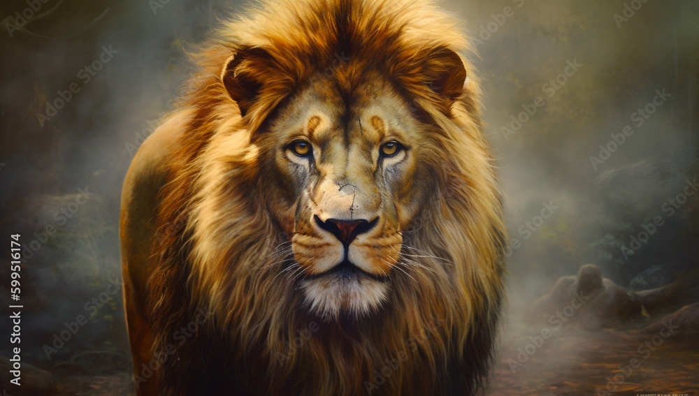 Lion king , Portrait Wildlife animal generative ai variation 3