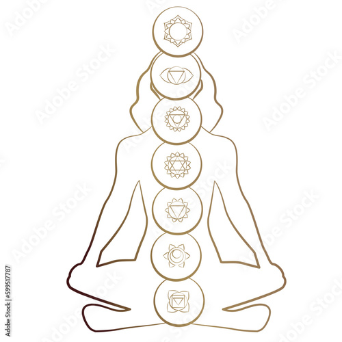 kundalini yoga meditation gradient outline