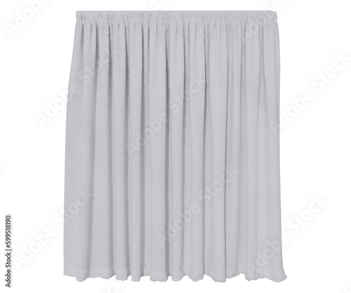 curtains sheer grey in PNG isolated on transparent background. with 3D rendering