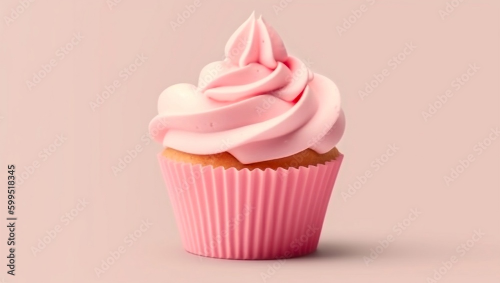 Cup Cake pink butter cream isolated background generative ai variation 3 Cup Cake pink butter cream isolated background generative ai variation 3