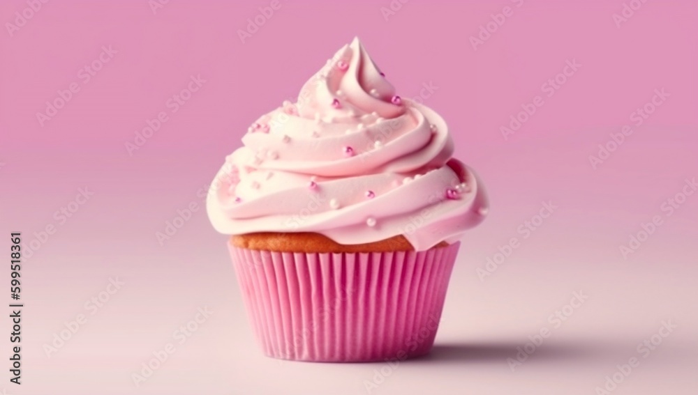 Cup Cake pink butter cream isolated background generative ai variation 5 Cup Cake pink butter cream isolated background generative ai variation 5