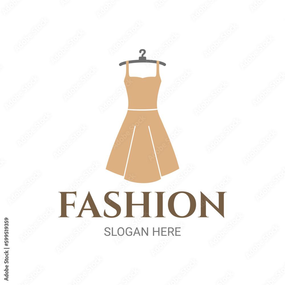 BOUTIQUE OR FASHION LOGO IN SIMPLE AND ELEGANT DESIGN WITH A DRESS ICON BOUTIQUE OR FASHION LOGO IN SIMPLE AND ELEGANT DESIGN WITH A DRESS ICON