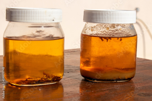 Jar of used cooking oil