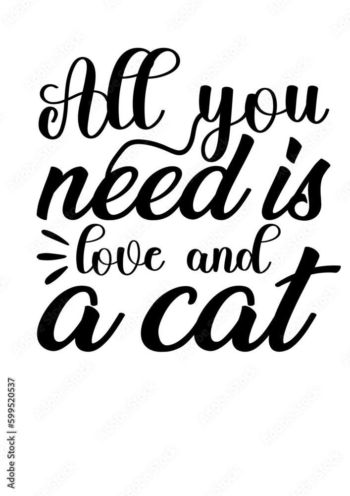 Cat lettering quote design
