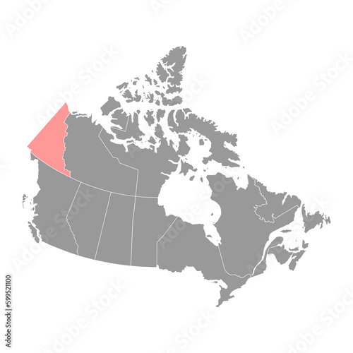 Yukon Territory map, province of Canada. Vector illustration.