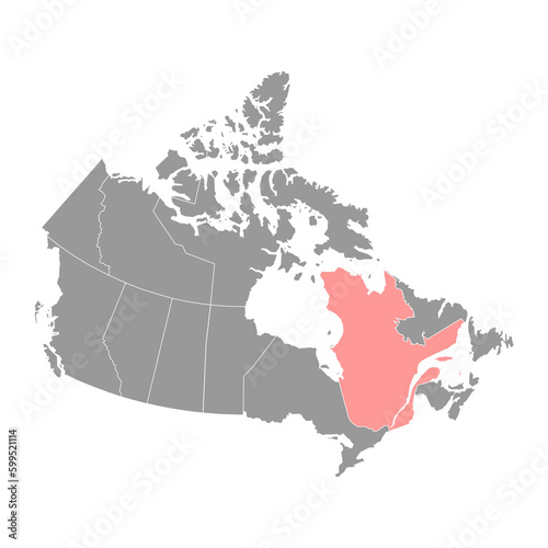 Quebec map, province of Canada. Vector illustration.