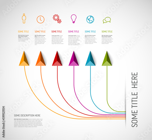Simple infographic with title and six smaller element option items