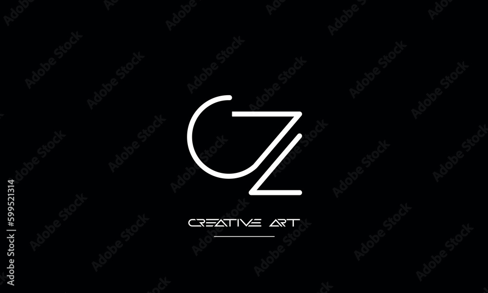 ZC, CZ, Z, C abstract letters logo monogram - obrazy, fototapety, plakaty 