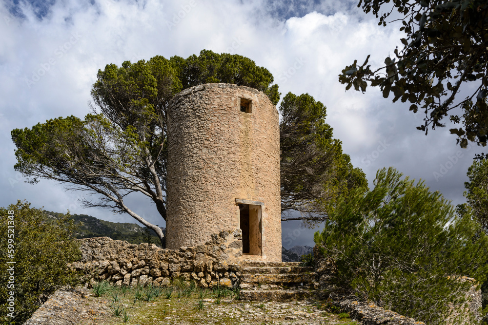 Wachturm in Valldemossa, Mallorca, Balearen, Spanien