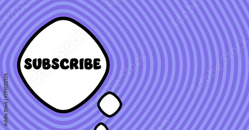 Speech bubble with subscribe text. Boom retro comic style. Pop art style. Vector line icon for Business and Advertising