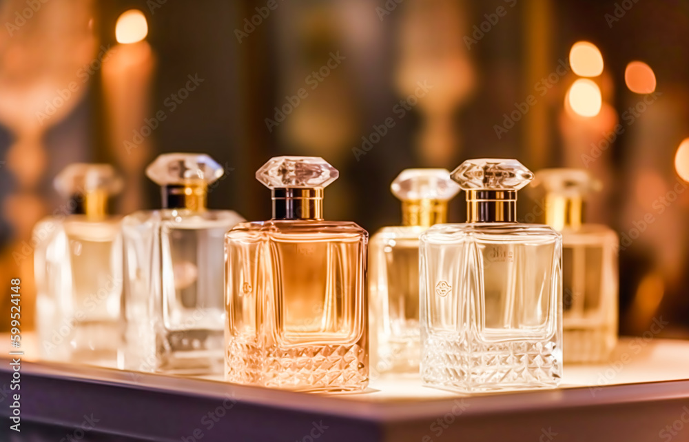 Luxury perfume bottles at a fragrance scent presentation at the