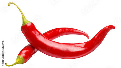 Delicious red chili peppers cut out © Yeti Studio
