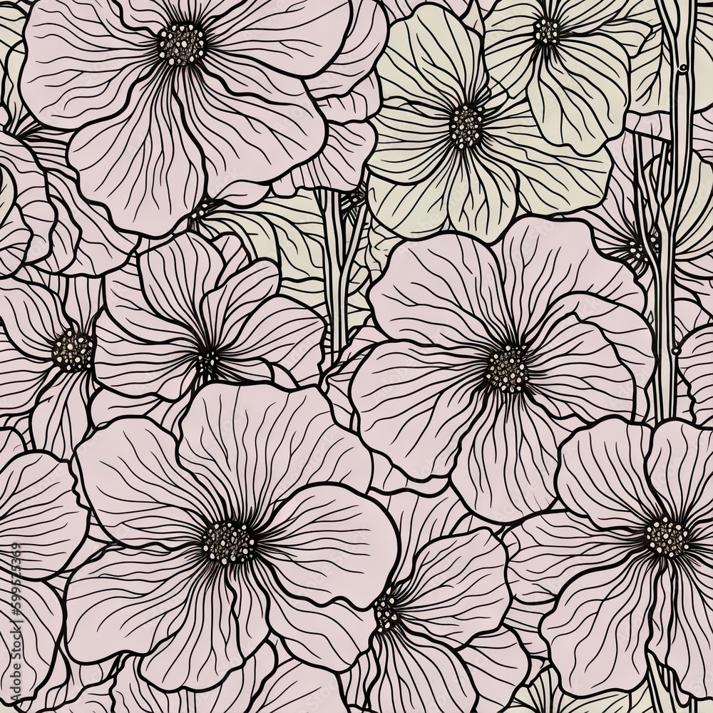 Hydrangea flower seamless pattern. Floral seamless background. Generative AI