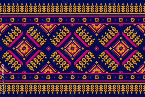 Carpet Mexican style. Geometric ethnic flower seamless pattern traditional. Aztec tribal ornament print. Design for background, illustration, fabric, clothing, carpet, textile, batik, embroidery.