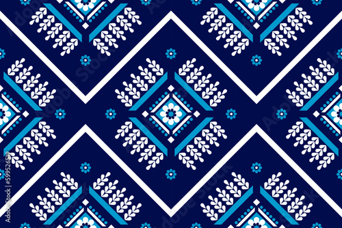 Geometric ethnic flower seamless pattern traditional. Fabric Mexican style. Aztec tribal ornament print. Design for background, illustration, fabric, clothing, carpet, textile, batik, embroidery.